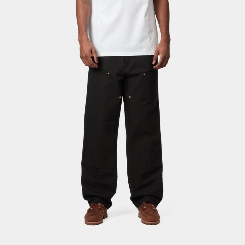 NWT Carhartt WIP Double Knee Pant Black 'Dearborn' Canvas Jeans Mns 34 x 32